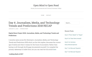 Day 4: Journalism, Media, and Technology Trends and Predictions 2018 Recap par Syerra Turry via Open Mind to Open Road