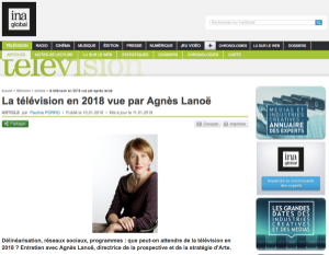 La télévision en 2018 vue par Agnès Lanoë par Pauline Porro via InaGlobal