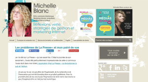 Les problèmes de La Presse+ et mon point de vue via Michelle Blanc