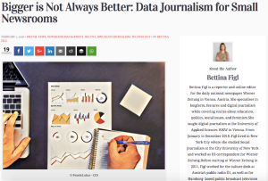 Bigger is Not Always Better: Data Journalism for Small Newsrooms par Bettina Figl via EJO - European Journalism Observatory