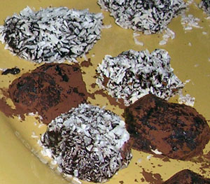 truffes cacao ou truffes noix de coco