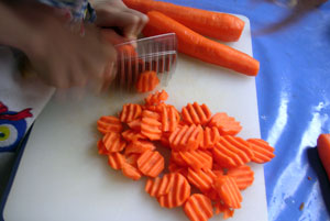 découper les carottes